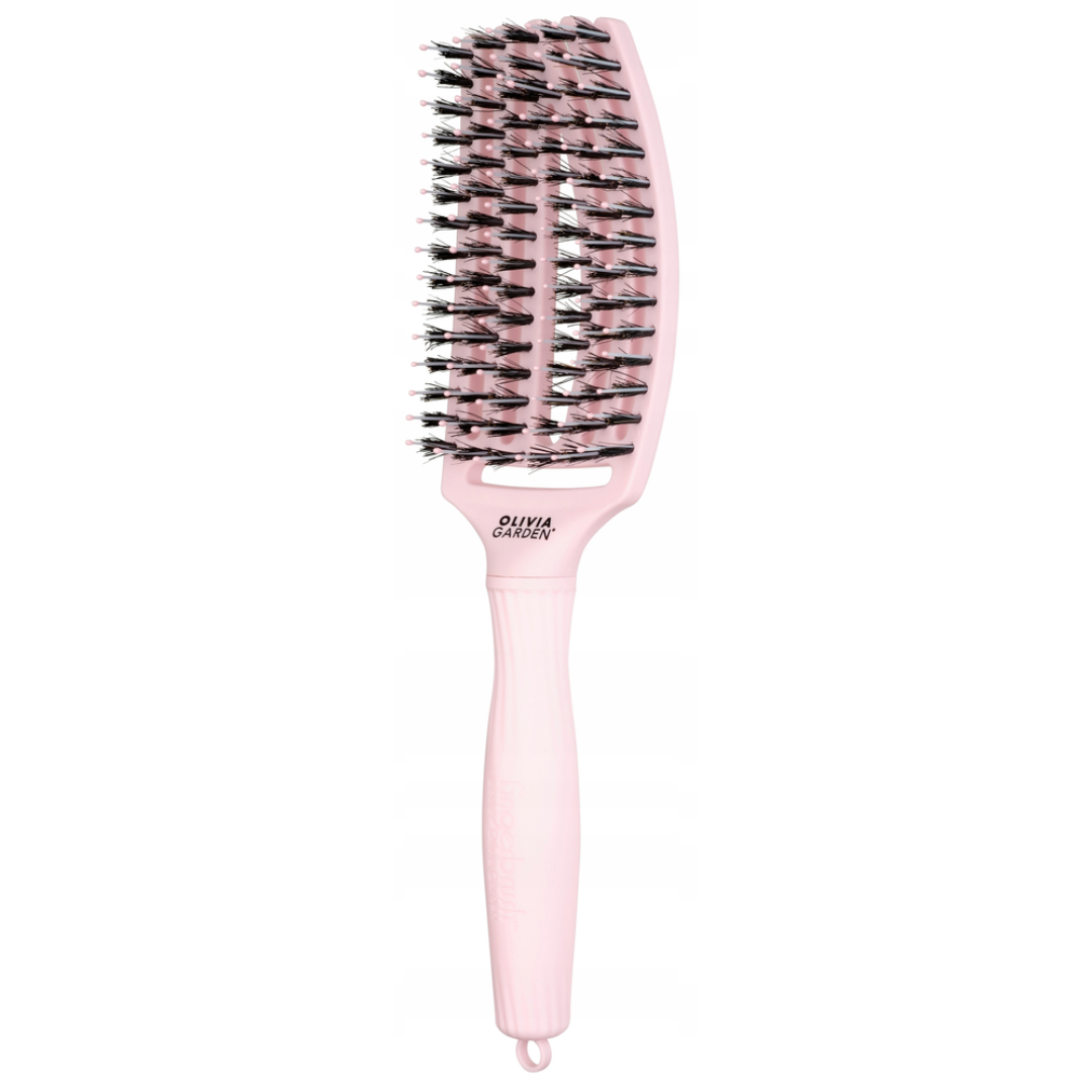 Olivia Garden Finger Brush PASTEL PINK- Medium