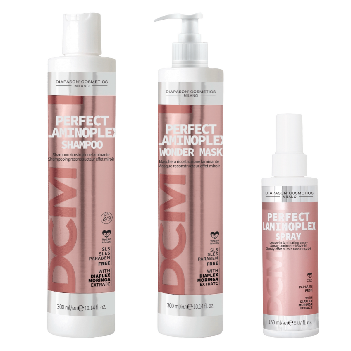 DCM Perfect Laminoplex SET – Shampoo 300ml + Wunder Maske 300ml + Spray 150ml