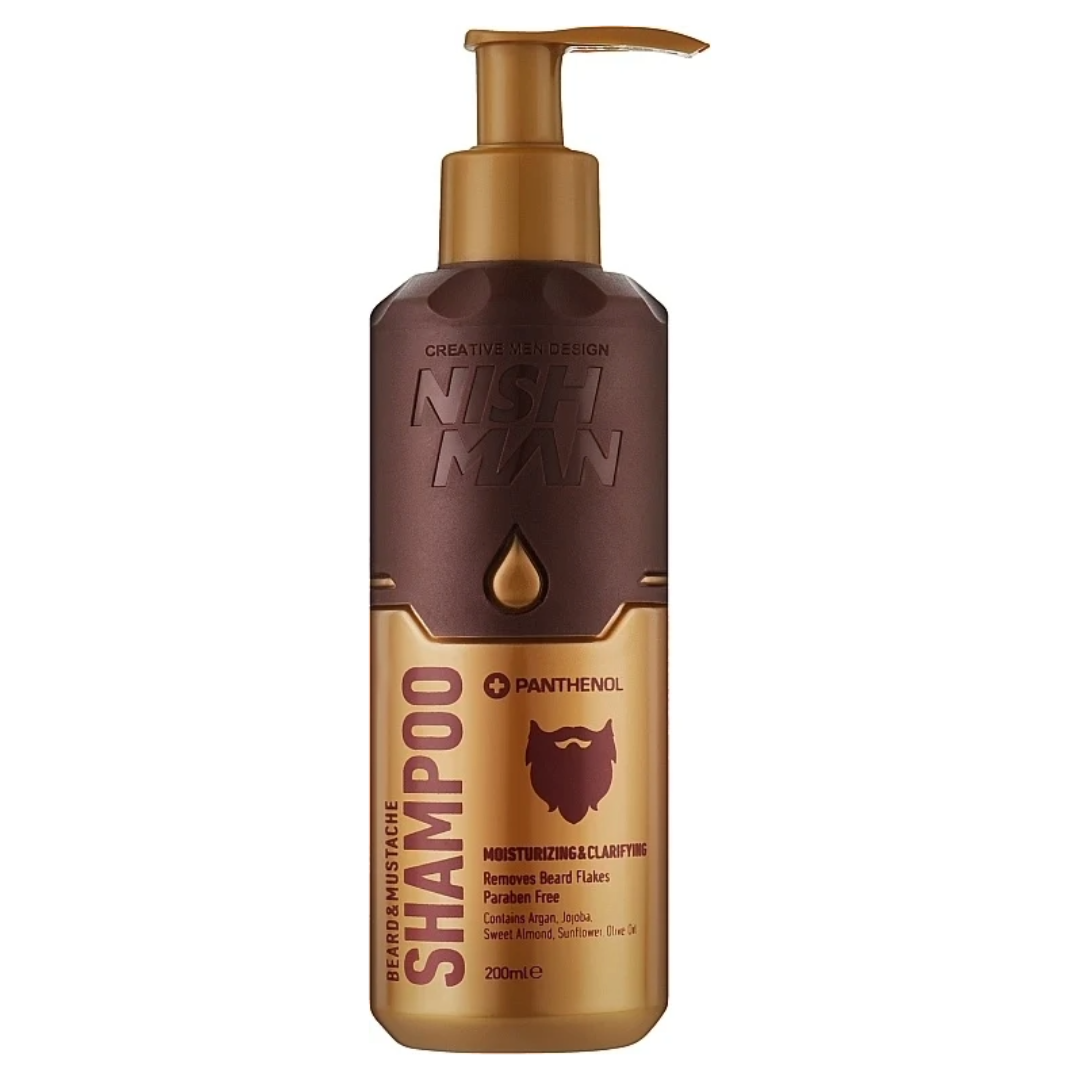 Nish Man Bart- und Schnurrbart-Shampoo mit Panthenol 200ml