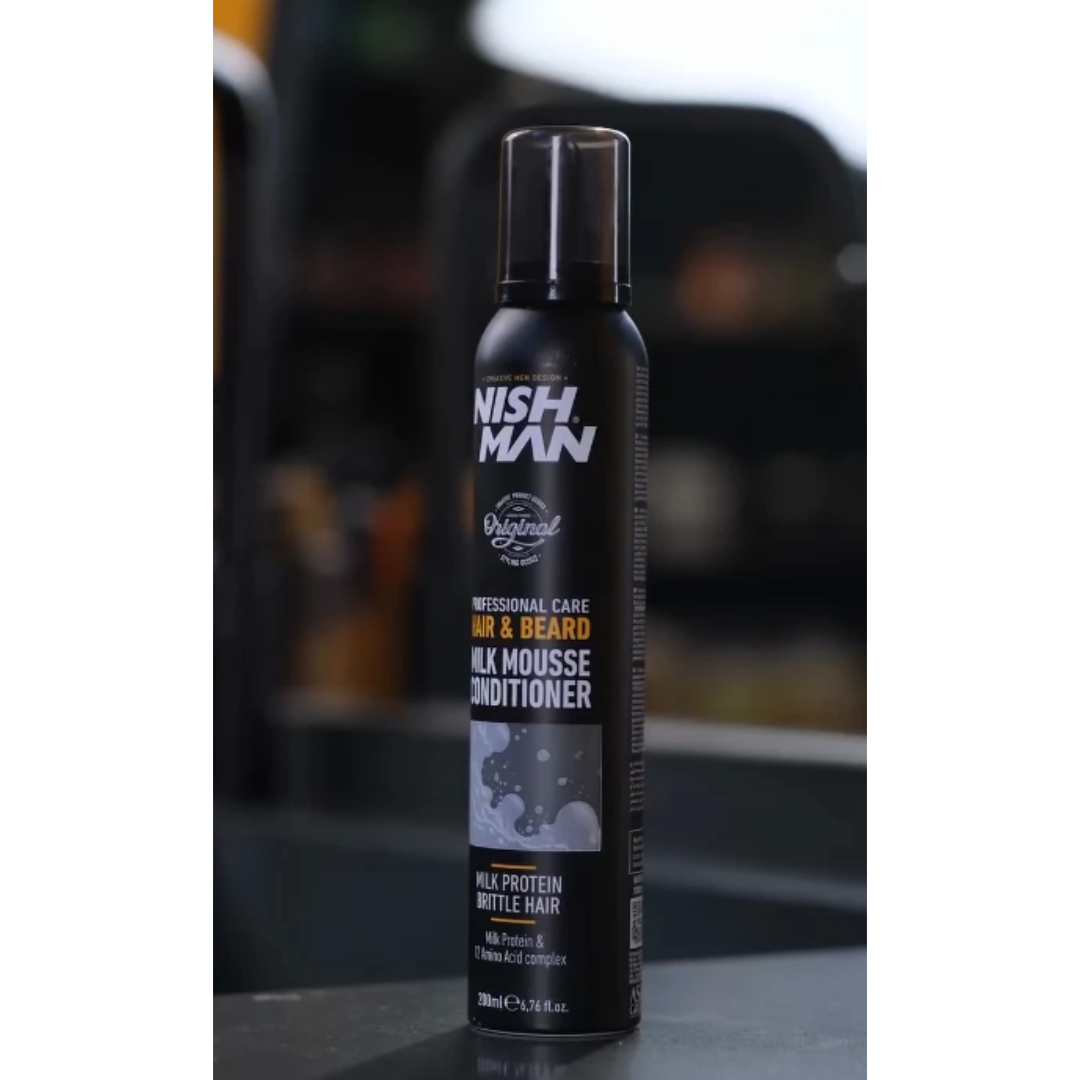 Nish Man Lait Mousse Démêlante Cheveux & Barbe 200ml