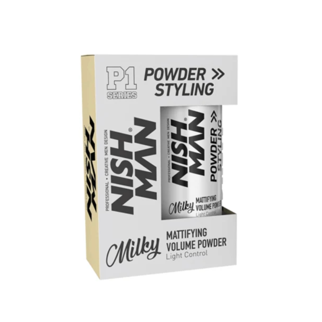 Nish Man P1 MILKY - Mattierendes Volumenpuder Leichter Halt 20Gr. - 6er-Pack