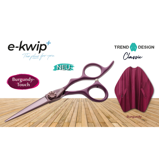 E-Kwip Burgundy Touch Hairdressing Scissors + 4 Free Hairdressing Capes