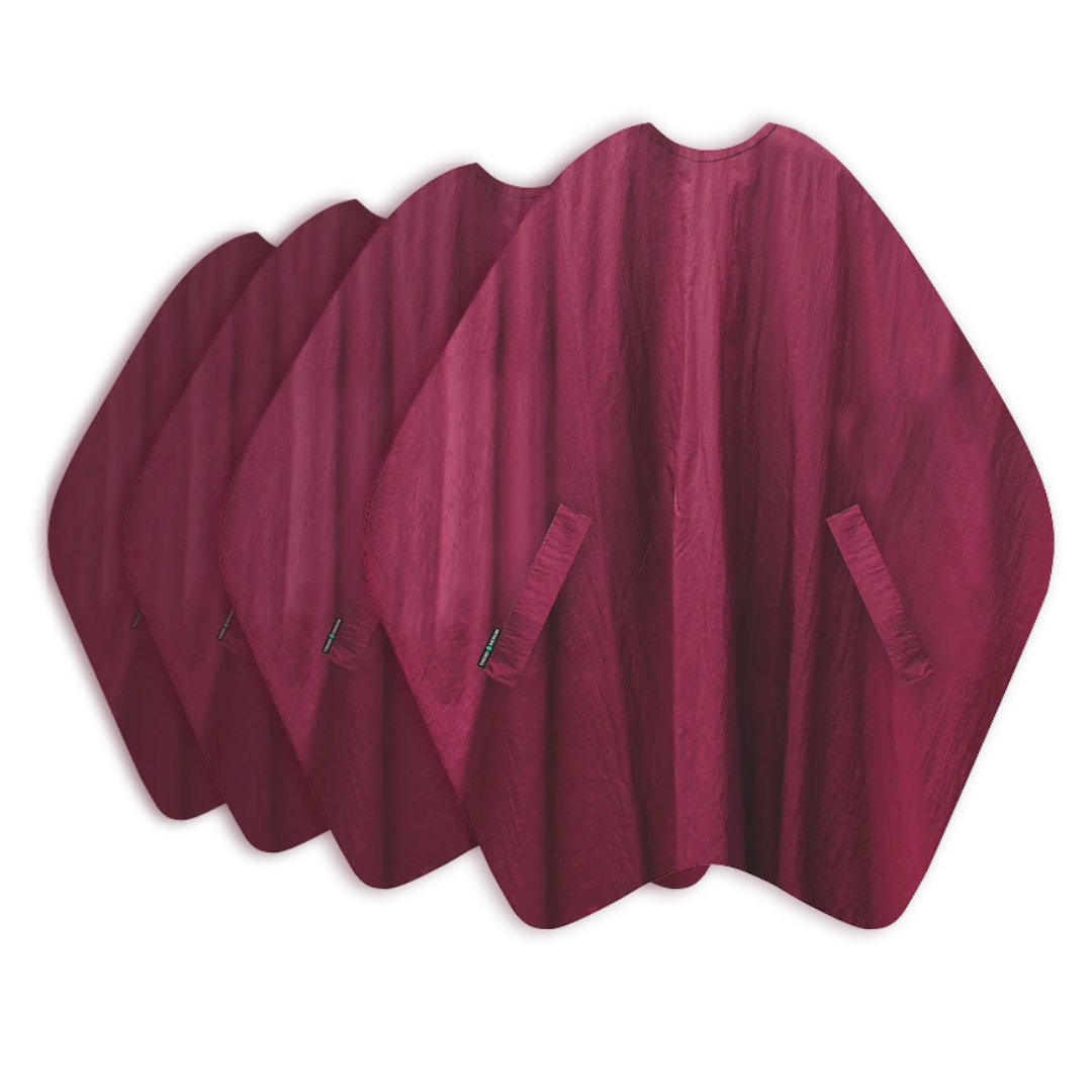 E-Kwip 2 x Burgundy Touch Hairdressing Scissors + 10 Free Hairdressing Capes
