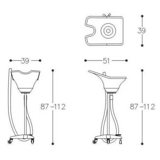 Alteq Mobile Washbasin, adjustable pedal with wheels