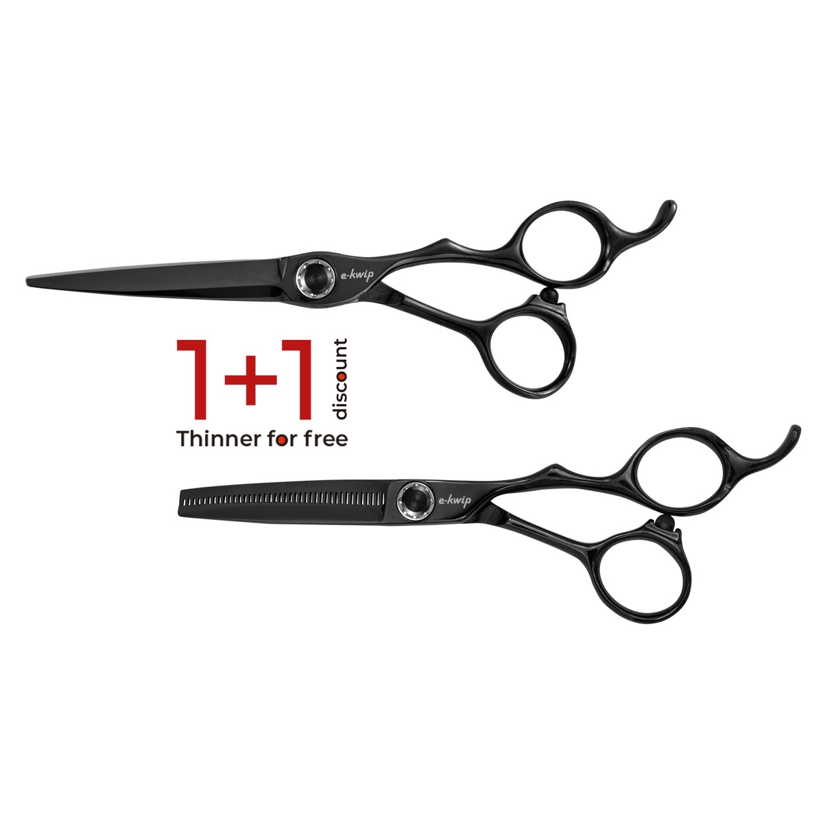 e-kwip Kuro Set (Ciseaux de coiffure 6,0"+ Ciseaux sculpteurs 5.5")