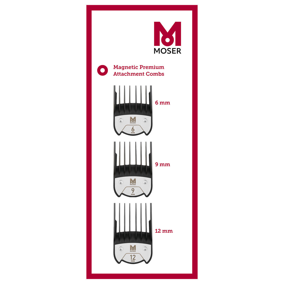 Moser Premium Peignes magnétiques SET. 6/9/12mm