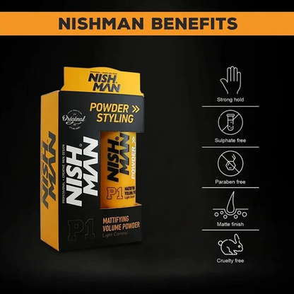 Nish Man P1 Styling Powder LIGHT CONTROL - 20g - 3er Pack