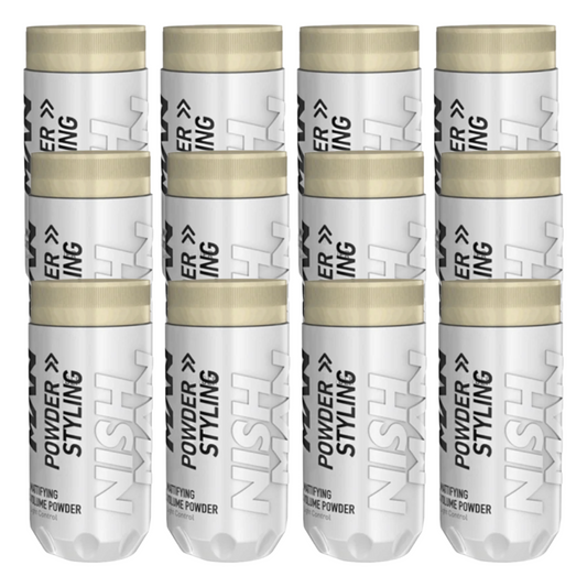 Nish Man P1 MILKY - Poudre Volumisante Matifiante Fixation Légère 20Gr. - 12 PCS