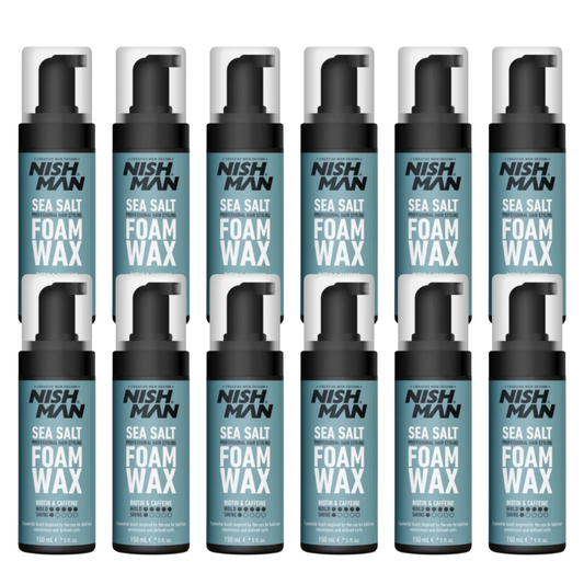 Nish Man Sea Salt Foam Wax 150ml - 12 PCS