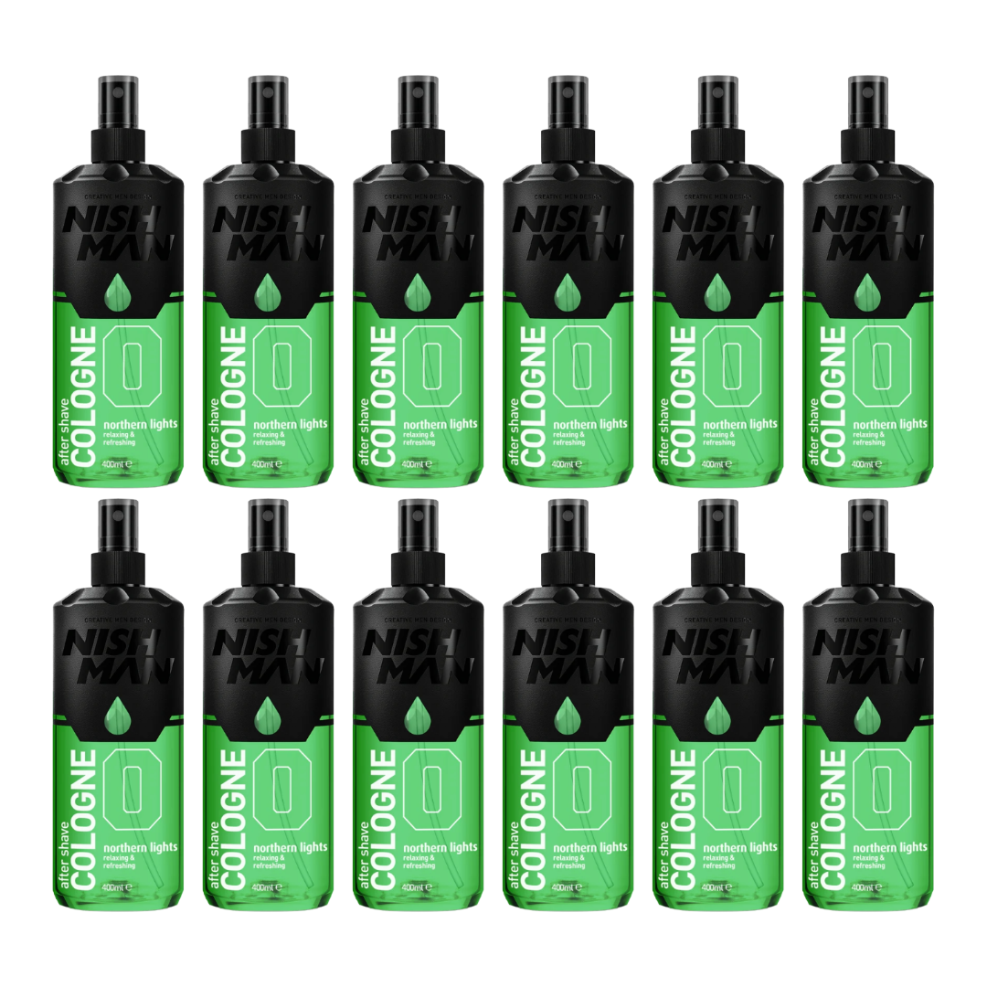 Nish Man Aftershave Cologne 0 Northern Lights 400ml - 12 PIÈCES