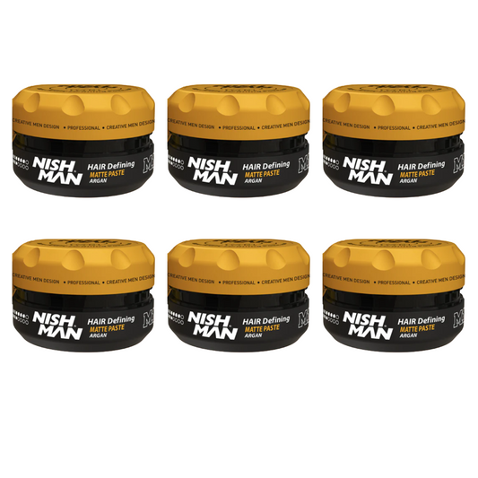 Nish Man Pâte Coiffante Définissante Mate M1 - 100ml - Lot de 6