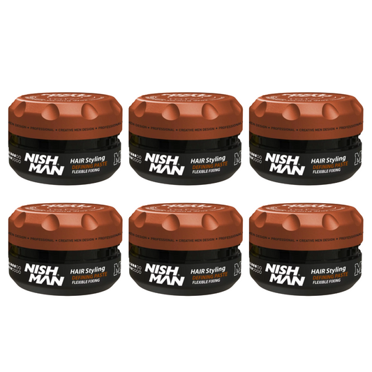 Nish Man M7 Matte Haar Styling Definierende Paste Flexibler Halt 100 ml - 6er Pack