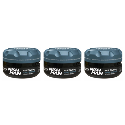 Nish Man M9 Haarstyling Faser Matt Starker Halt 100 ml – 3er Pack