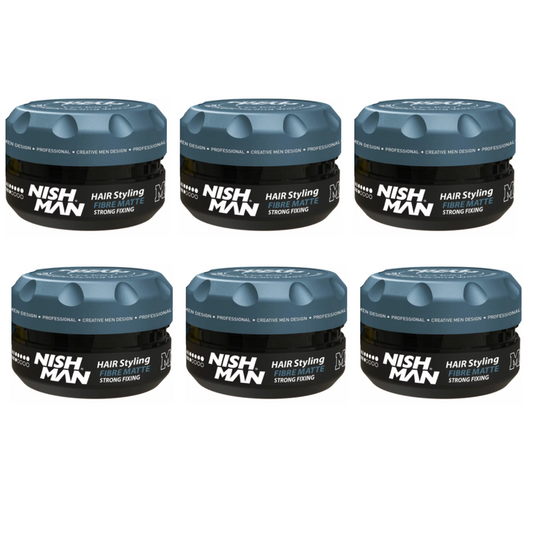 Nish Man M9 Fibre Coiffante Fixation Forte Mate 100 ml - Lot de 6