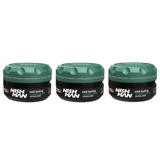Nish Man M8 Matte Haarstyling Forming Creme Natürlicher Glanz 100 ml - 3er Pack