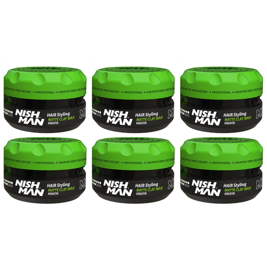 Nish Man M2 Matte Clay Wax Keratin 100ml - 6 Pack