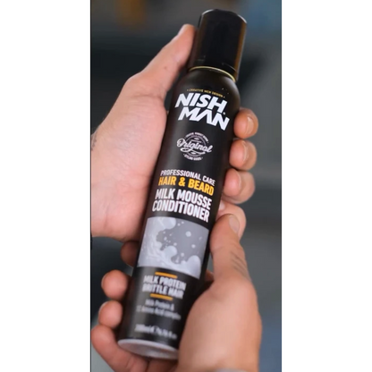 Nish Man Lait Mousse Démêlante Cheveux & Barbe 200ml