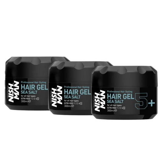 Gel capillaire Nish Man 5+ Sel marin 300 ml, lot de 3