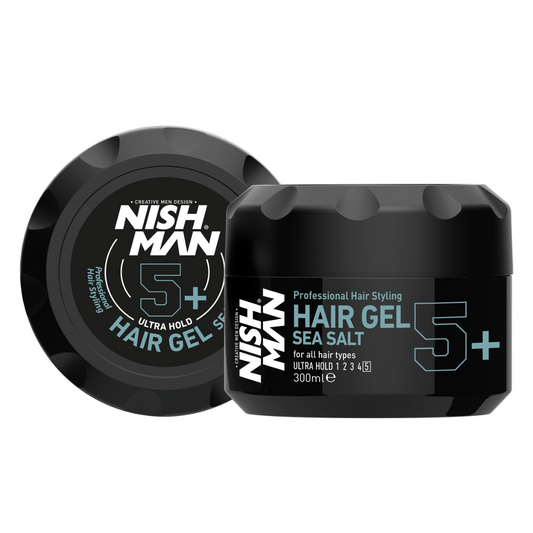 Nish Man Gel Coiffant 5+ Sel de Mer 300ml Lot de 12