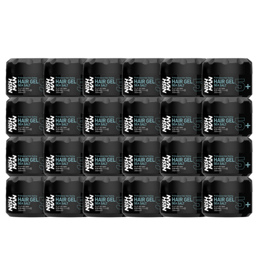 Nish Man Gel Coiffant 5+ Sel Marin 300ml Lot de 24