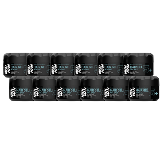 Nish Man Gel Coiffant 5+ Sel de Mer 300ml Lot de 12