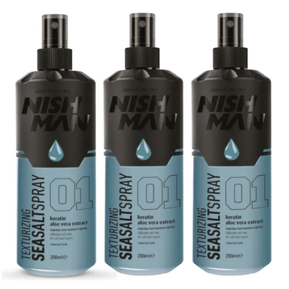 Nish Man Seasalt Spray 200ml 3er-Pack