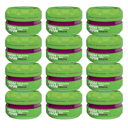 Nish Man Cire Coiffante KÉRATINE 05 - 150ml - 12 PCS