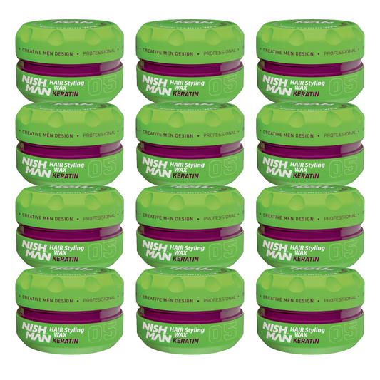 Nish Man Hair Styling Wax KERATIN 05 - 150ml - 12 Stk.