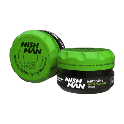 Nish Man M2 Mattes Clay Wachs Keratin 100ml – 6er-Pack