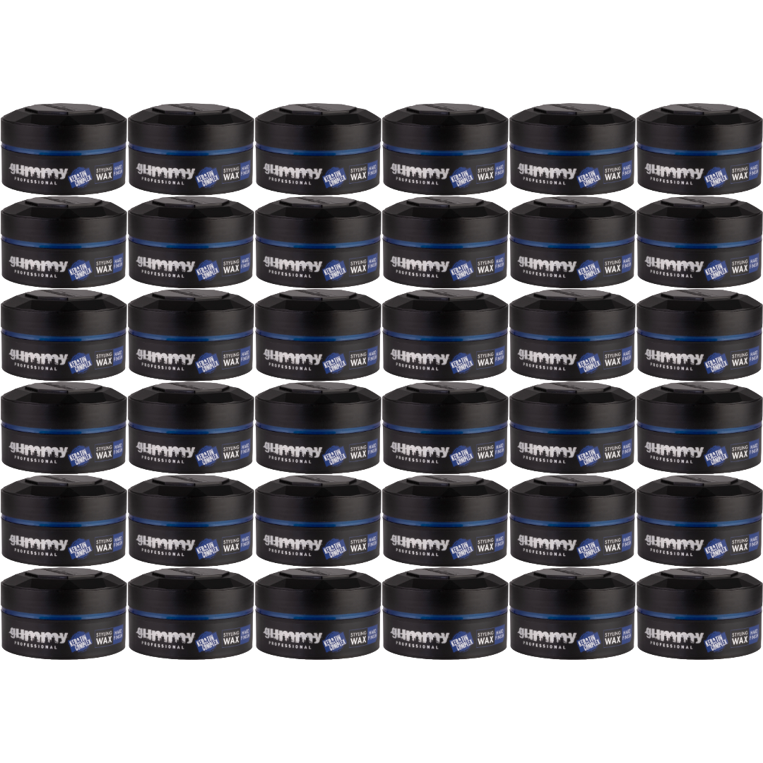 Gummy Styling Wax Hard Finish 150ml Blau - 36 Stück