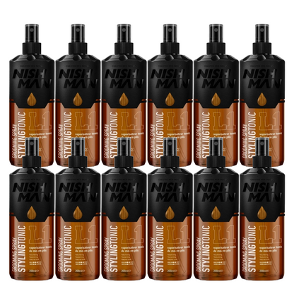 Nish Man Grooming Spray Tonic Coiffant 200ml - 12 PIÈCES