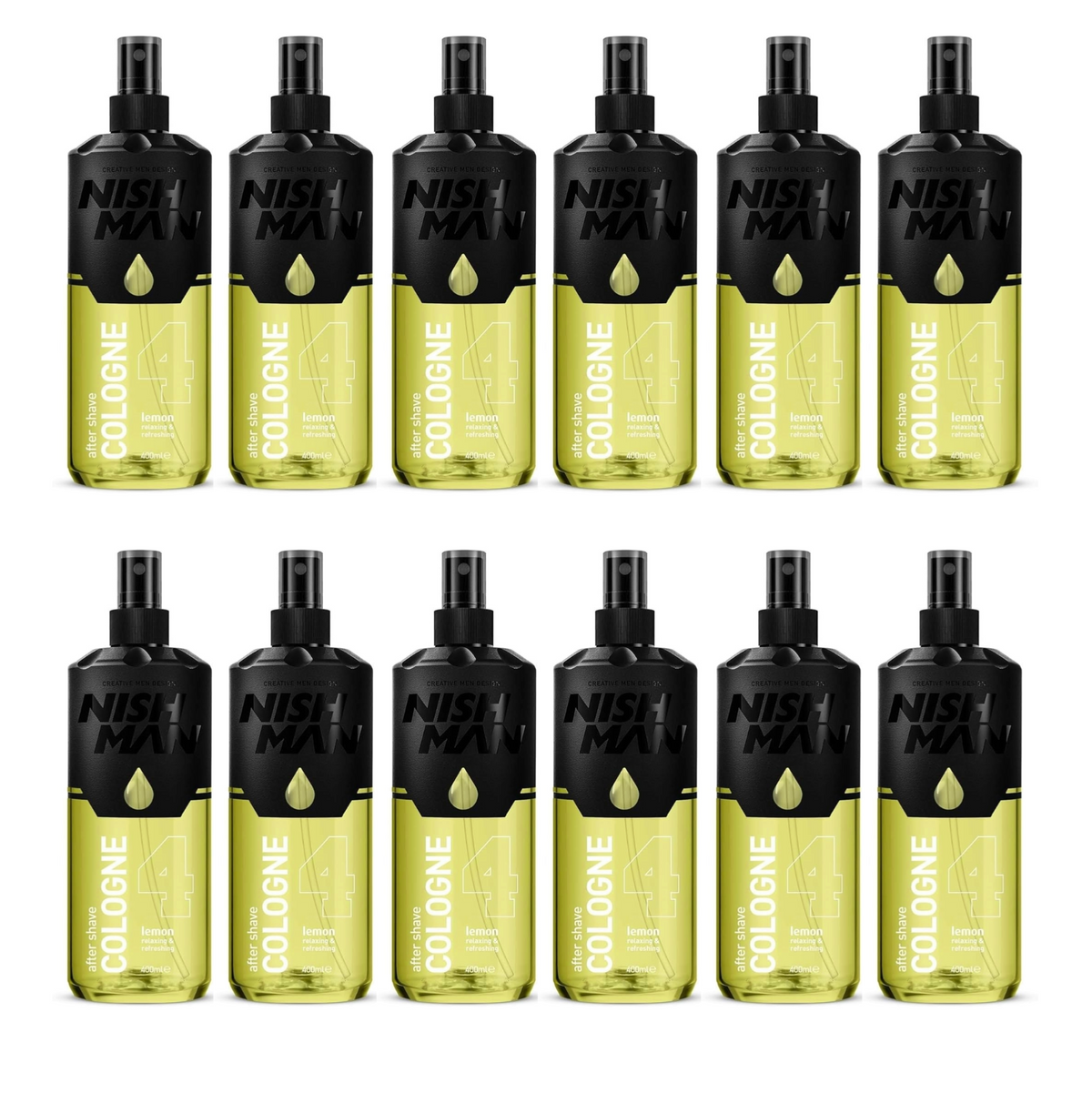 Nish Man Après-rasage Cologne 4 LEMON 400ml - Lot de 12