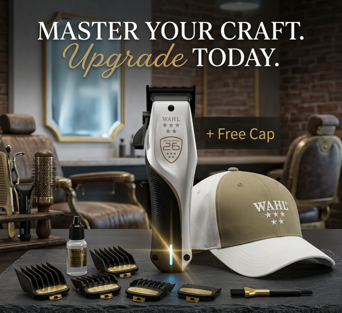 WAHL VAPOR CORDLESS CHAMPIONSHIP EDITION + GRATIS CAP