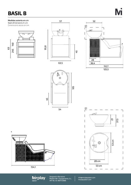 Mirplay Bac de Lavage Basil - Cuvette Noire