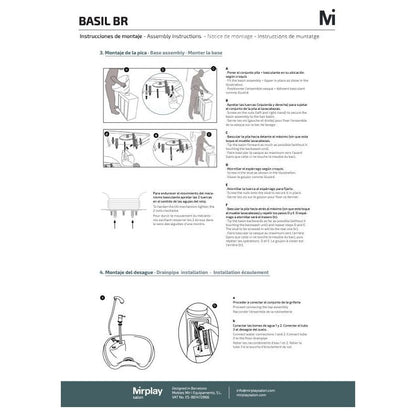 Mirplay Bac de Lavage Basil avec Vasque Blanche