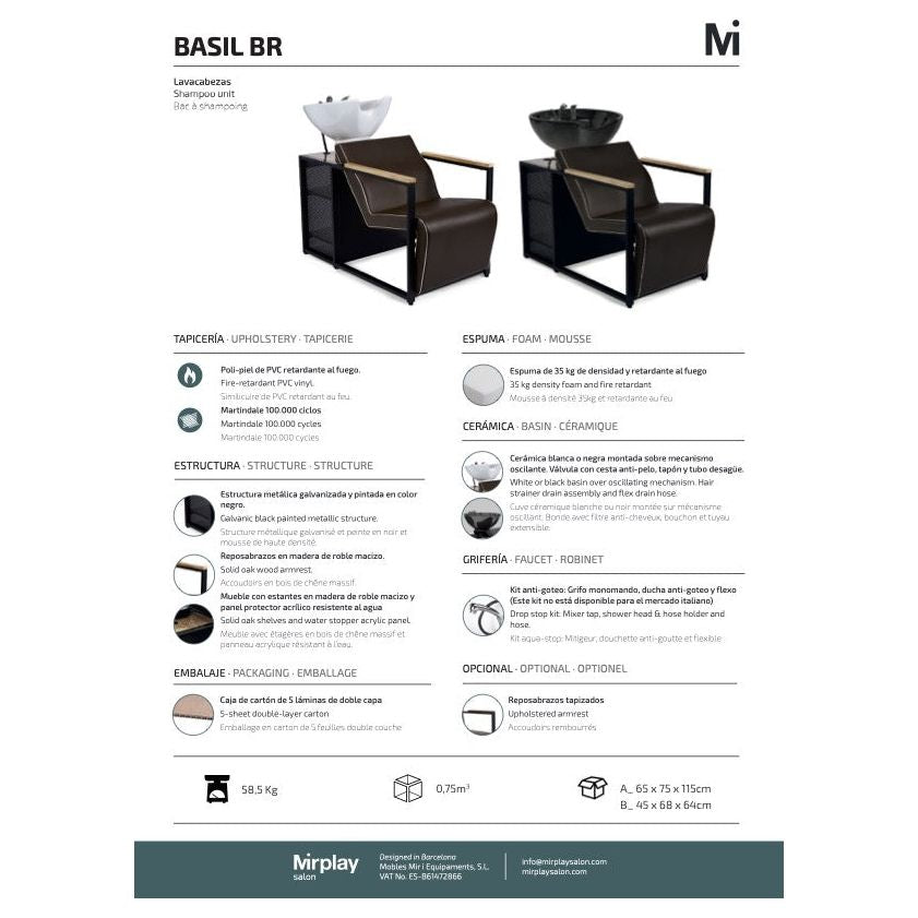 Mirplay Bac de Lavage Basil avec Vasque Blanche