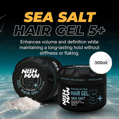 Nish Man Haargel 5+ Meersalz 300ml 24er-Pack