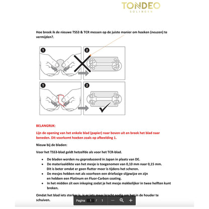 Lames de rechange Tondeo TSS3 50 pièces