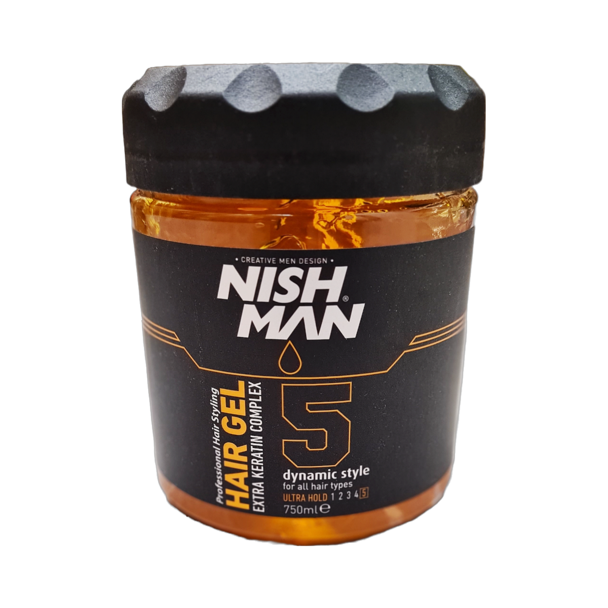 Nish Man Gel Coiffant Extra Kératine Complexe 750 ML