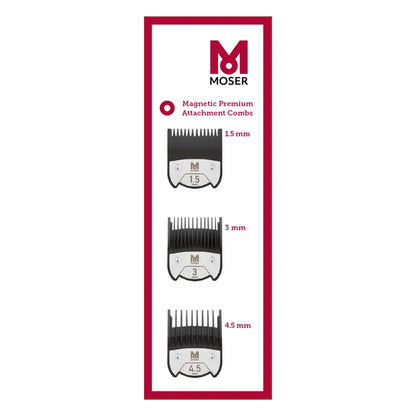 Moser Premium Magnet-Aufsteckkämme SET. 1,5/3/4,5mm