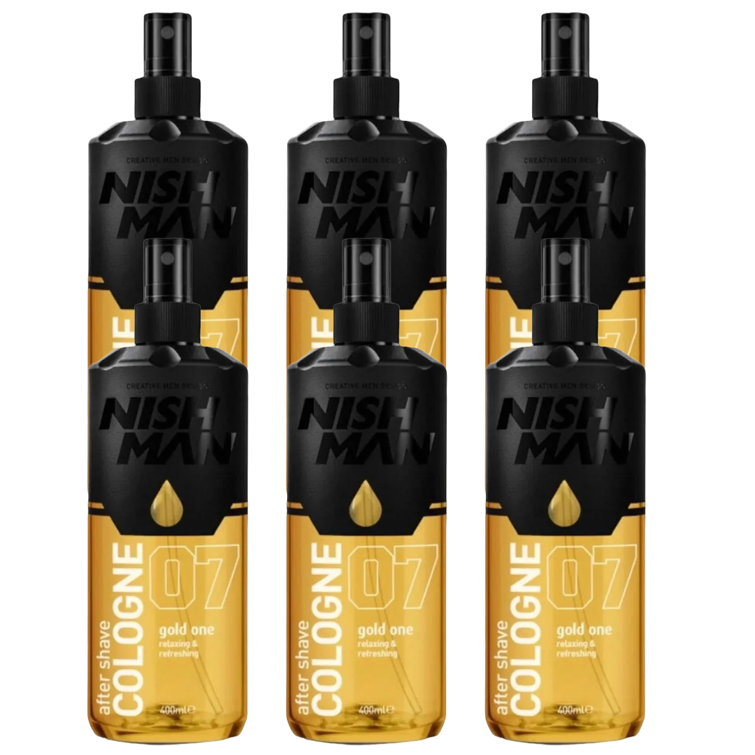 Nish Man After Shave Cologne Gold One 400ml - 6er Pack