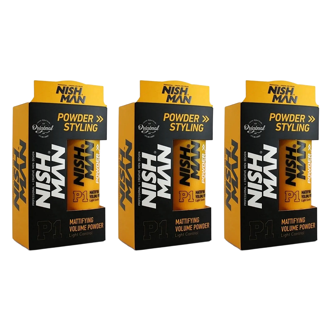 Nish Man P1 Styling Powder LIGHT CONTROL - 20g - 3er Pack