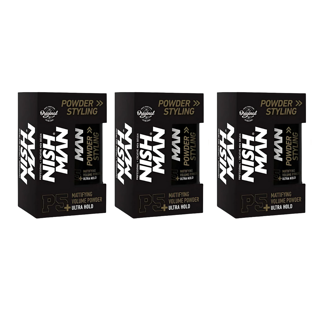 Nish Man Styling Puder 20gr P5 Ultra Hold – 3er Pack