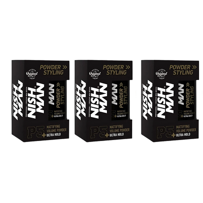 Nish Man Styling Puder 20gr P5 Ultra Hold – 3er Pack