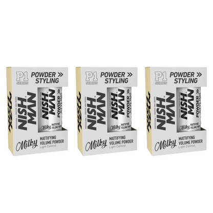 Nish Man P1 MILKY - Mattifying Volume Powder Light Control 20Gr. - 3 Pack