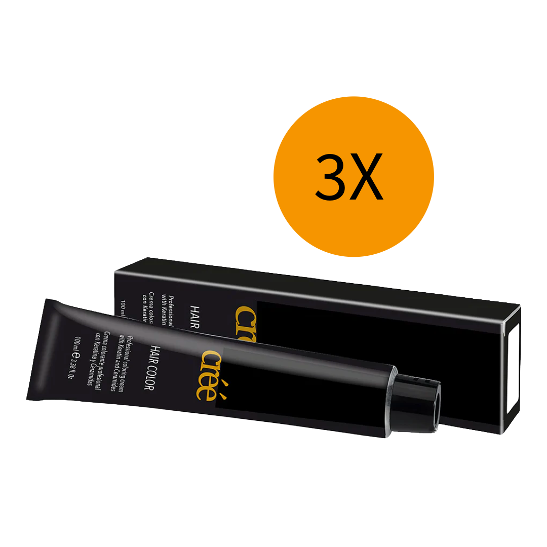 Créé Professional HAIR COLOR 100ML - Couleur 1 à 7 - Lot de 3