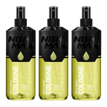 Nish Man Rasierwasser Köln 4 ZITRONE 400ml – 3er-Pack