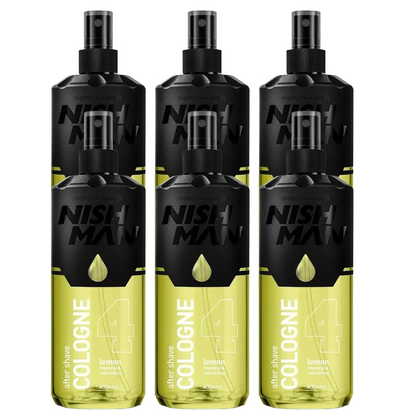 Nish Man Aftershave Cologne 4 LEMON 400ml - 6 Pack