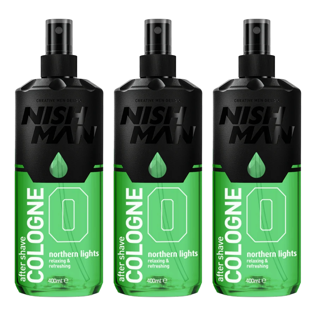 Nish Man Aftershave Cologne 0 Northern Lights 400ml - 3 Pack