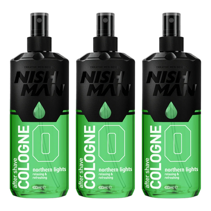 Nish Man Aftershave Cologne 0 Northern Lights 400ml - 3 Pack